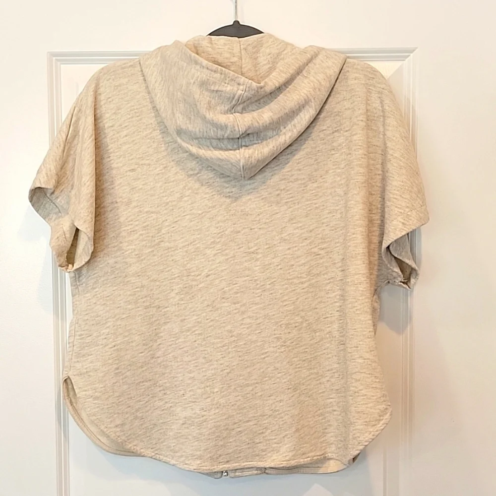 Zara Kids Girls 11-12 Heather Gray Shortsleeve Hoodie Full Zip Jacket NWOT